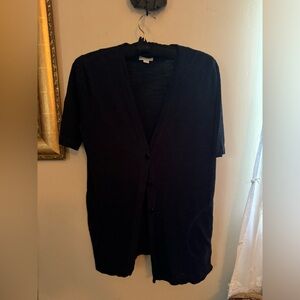 Navy Blue J Jill Navy Short Sleeved Summer Cardigan Size XS